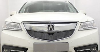 4 299 р. Защитная сетка решетки радиатора Стрелка 11 Премиум (алюминий) Acura MDX YD3 дорестайлинг (2013-2016) (Цвет: черный)  с доставкой в г. Кинешма. Увеличить фотографию 2
