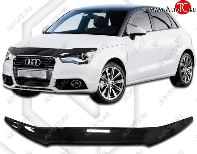 2 079 р. Дефлектор капота CA-Plastic Audi A1 8X1 хэтчбэк 3 дв. рестайлинг (2014-2018) (Classic черный, Без надписи)  с доставкой в г. Кинешма
