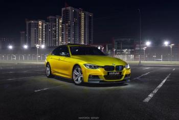 11 999 р. Сплиттер переднего М-бампера М-Perfomance BMW 3 серия F30 седан дорестайлинг (2012-2015) (цвет: черный глянец)  с доставкой в г. Кинешма. Увеличить фотографию 2