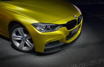 11 999 р. Сплиттер переднего М-бампера М-Perfomance BMW 3 серия F30 седан дорестайлинг (2012-2015) (цвет: черный глянец)  с доставкой в г. Кинешма. Увеличить фотографию 3