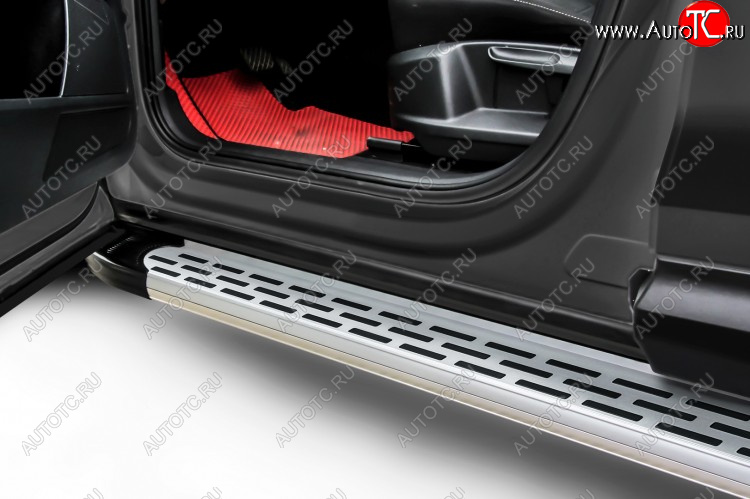 17 399 р. Пороги алюминиевые Slitkoff  Chery Tiggo 7 PRO (2019-2025) (Premium Silver)  с доставкой в г. Кинешма