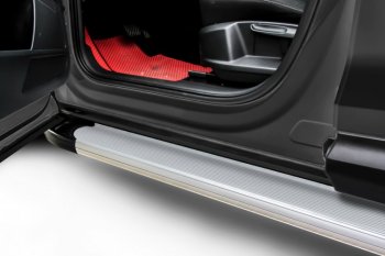 13 349 р. Пороги алюминиевые Slitkoff  Chery Tiggo 7 PRO (2019-2025) (Optima Silver)  с доставкой в г. Кинешма. Увеличить фотографию 2