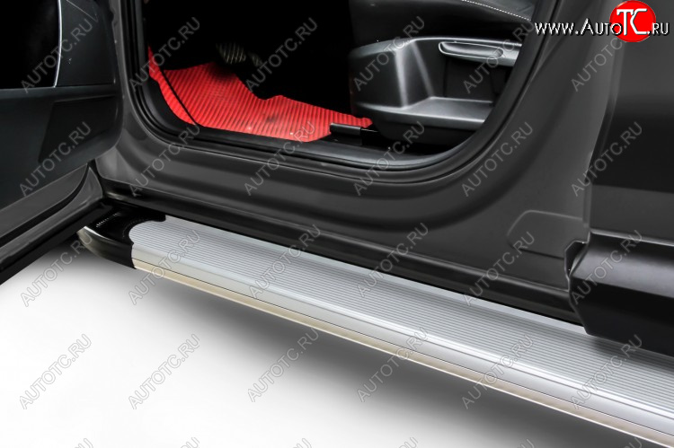 13 349 р. Пороги алюминиевые Slitkoff  Chery Tiggo 7 PRO (2019-2025) (Optima Silver)  с доставкой в г. Кинешма