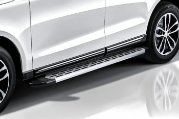 16 999 р. Пороги алюминиевые Slitkoff  Chery Tiggo T11 (2013-2016) рестайлинг (Premium Silver)  с доставкой в г. Кинешма. Увеличить фотографию 2