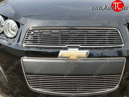 5 499 р. Декоративные вставки решетки радиатора и переднего бампера CT Chevrolet Aveo T300 седан (2011-2015) (Неокрашенная)  с доставкой в г. Кинешма