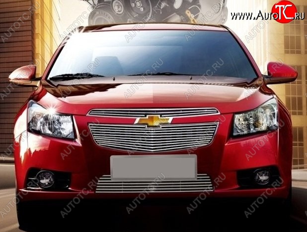 6 749 р. Декоративные вставки решетки радиатора и переднего бампера CT Chevrolet Cruze J300 седан рестайлинг (2012-2015) (Неокрашенная)  с доставкой в г. Кинешма