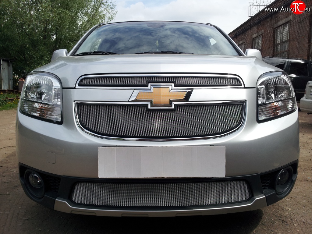 1 539 р. Сетка в решетку радиатора (нижняя) Russtal Chevrolet Orlando (2011-2018) (хром)  с доставкой в г. Кинешма