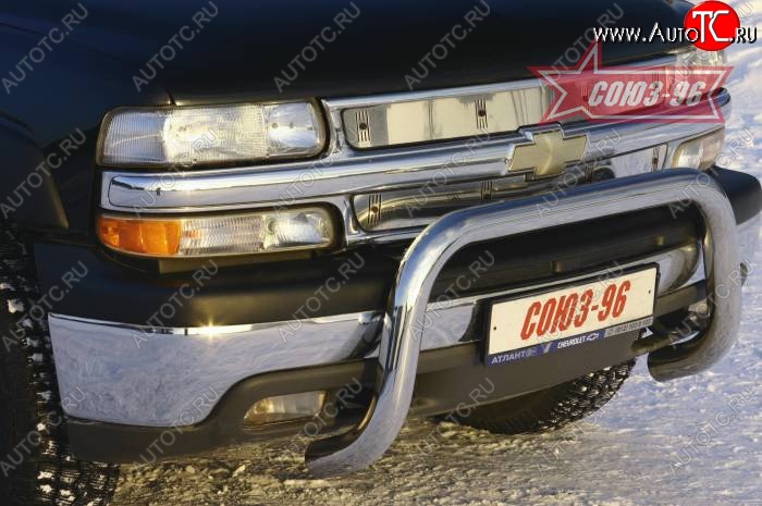22 499 р. Защита переднего бампера Souz-96 (d76) Chevrolet Tahoe GMT900 5 дв. (2006-2013)  с доставкой в г. Кинешма