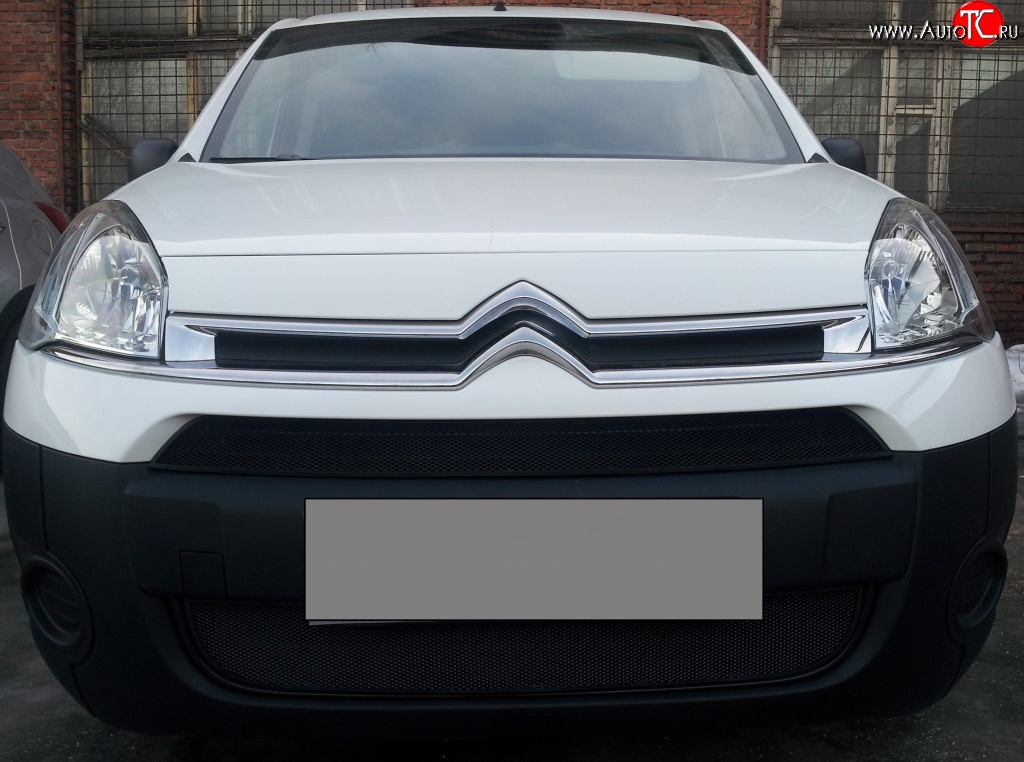 2 759 р. Сетка на бампер (рестайлинг) Russtal (черная) CITROEN Berlingo B9 дорестайлинг (2008-2016)  с доставкой в г. Кинешма