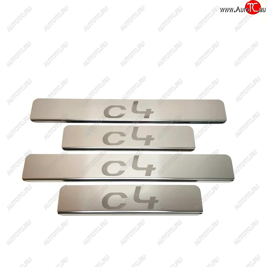 2 179 р. Накладки порожков салона INOX CITROEN C4 B7 седан рестайлинг (2015-2022) (Нержавеющая сталь)  с доставкой в г. Кинешма