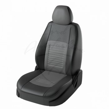 Чехлы для сидений Lord Autofashion Турин (экокожа) Daewoo Gentra KLAS седан (2012-2016) (Чёрный, вставка серая)