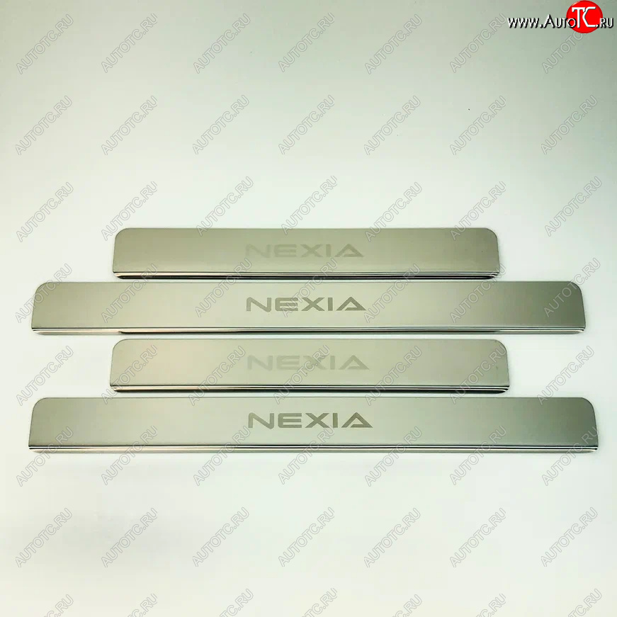 2 179 р. Накладки порожков салона INOX Daewoo Nexia рестайлинг (2008-2015) (Нержавеющая сталь)  с доставкой в г. Кинешма