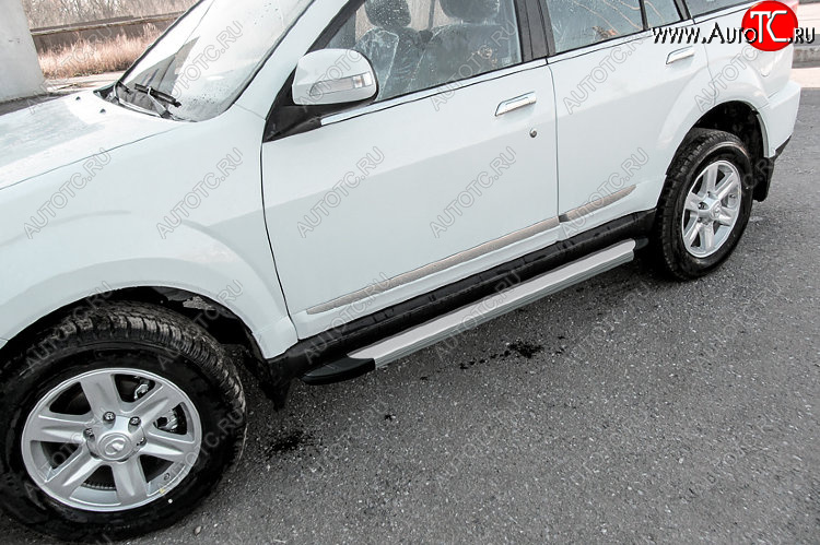 13 349 р. Пороги алюминиевые Slitkoff  Derways Hower Н3 (2017-2019) (Optima Silver)  с доставкой в г. Кинешма