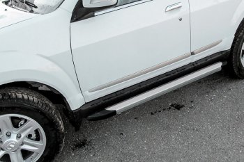 13 349 р. Пороги алюминиевые Slitkoff  Derways Hower Н3 (2017-2019) (Optima Silver)  с доставкой в г. Кинешма. Увеличить фотографию 2