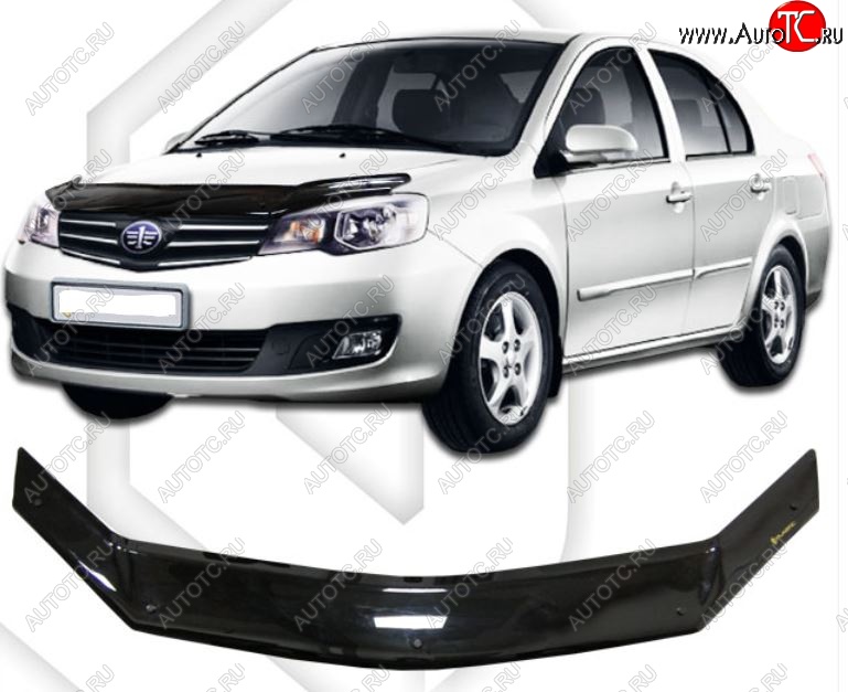 2 159 р. Дефлектор капота CA-Plastic FAW V5 (2012-2017) (Classic черный, Без надписи)  с доставкой в г. Кинешма