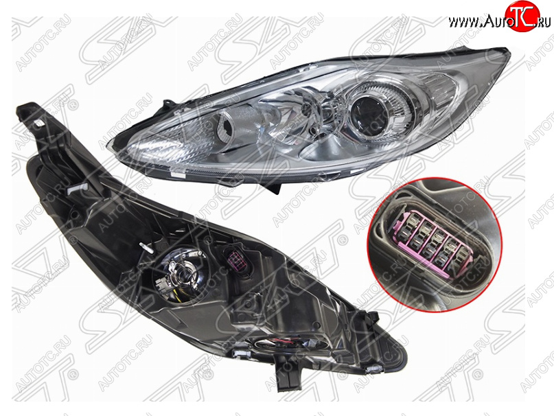 10 599 р. Левая фара (хром, с корректором) SAT Ford Fiesta 6 хэтчбэк 5 дв. дорестайлинг (2008-2012)  с доставкой в г. Кинешма