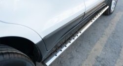 8 299 р. Защита порогов с круглыми вставками для ног из овальной трубы диаметром 75x42 мм Russtal Ford EcoSport дорестайлинг (2013-2019)  с доставкой в г. Кинешма. Увеличить фотографию 3