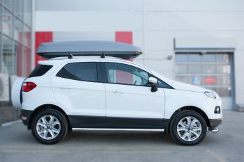 9 999 р. Защита порогов (труба D63 мм) SLITKOFF Ford EcoSport дорестайлинг (2013-2019) (Защита порогов с закругленными торцами (вариант 3))  с доставкой в г. Кинешма. Увеличить фотографию 2