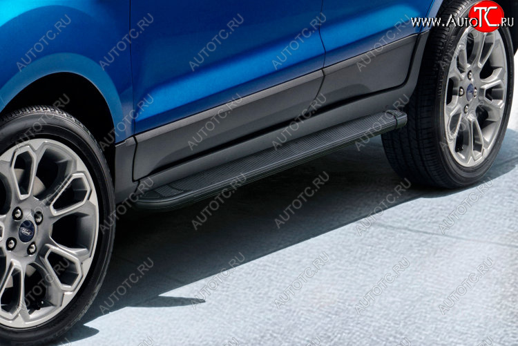 13 099 р. Пороги алюминиевые Slitkoff  Ford EcoSport  B515 (2017-2019) рестайлинг (Optima Black )  с доставкой в г. Кинешма
