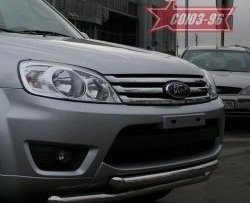 17 279 р. Защита переднего бампера одинарная Souz-96 (d60/60) Ford Escape 2 (2008-2012)  с доставкой в г. Кинешма. Увеличить фотографию 2