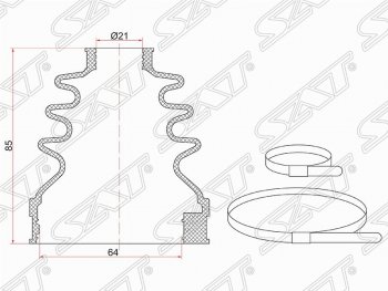 Пыльник ШРУСа SAT (1.8/2.0, 2 хомута, резина) Ford Focus 3 хэтчбэк дорестайлинг (2010-2015)