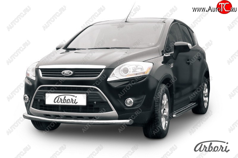 9 899 р. Защита переднего бампера Arbori (нержавейка, 1 труба d57mm) Ford Kuga 1 (2008-2013)  с доставкой в г. Кинешма