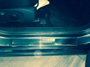 2 179 р. Накладки порожков салона INOX Ford Mondeo MK5,CD391 рестайлинг универсал (2018-2020) (Нержавеющая сталь)  с доставкой в г. Кинешма. Увеличить фотографию 4
