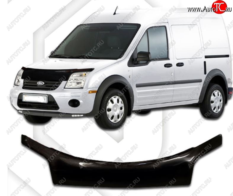 2 559 р. Дефлектор капота CA-Plastiс exclusive Ford Transit Connect (2002-2009) (Classic черный, Без надписи)  с доставкой в г. Кинешма