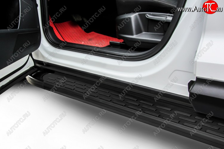 17 399 р. Пороги алюминиевые Slitkoff Geely Atlas NL3 (2016-2022) (Premium Black)  с доставкой в г. Кинешма