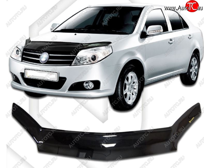 2 299 р. Дефлектор капота CA-Plastic Geely MK (2006-2015) (Classic черный, Без надписи)  с доставкой в г. Кинешма