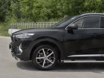 14 999 р. Защита переднего бампера (Ø63 мм секции, нержавейка, 1.5 4WD) SLITKOFF Haval F7x дорестайлинг (2019-2022)  с доставкой в г. Кинешма. Увеличить фотографию 4
