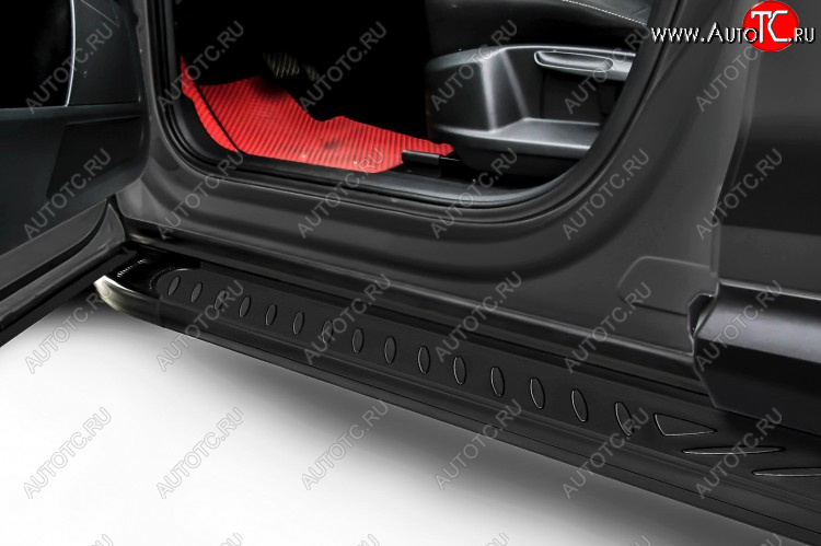 17 399 р. Пороги алюминиевые Slitkoff Elite  Haval F7x (2019-2022) дорестайлинг (Black)  с доставкой в г. Кинешма