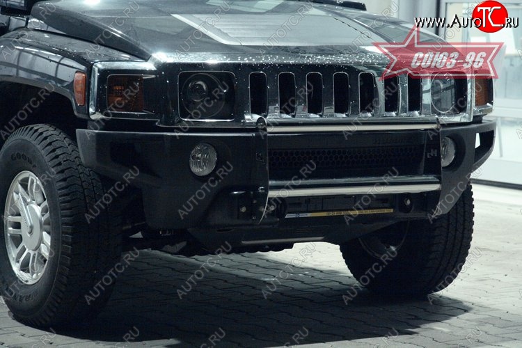 23 939 р. Защита переднего бампера из профильной трубы Souz-96 (d60x76) HUMMER H3 (2005-2010)  с доставкой в г. Кинешма