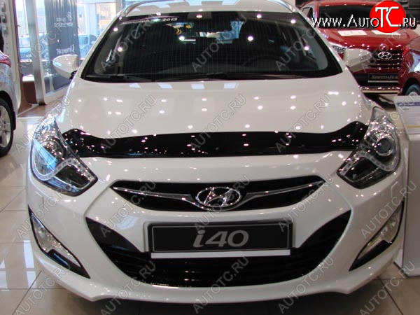 3 069 р. Дефлектор капота SIM Hyundai I40 1 VF дорестайлинг универсал (2011-2015)  с доставкой в г. Кинешма