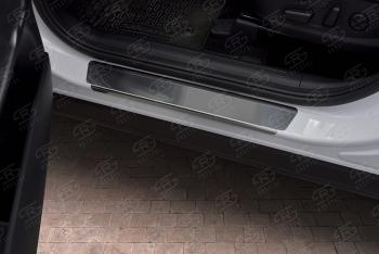 1 759 р. Накладки порожков салона Russtal Hyundai Santa Fe TM рестайлинг (2020-2022) (нержавейка зеркальная)  с доставкой в г. Кинешма. Увеличить фотографию 3