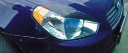 1 649 р. Реснички на фары CT v2 Hyundai Accent 3 MC хэтчбек (2005-2011) (Неокрашенные)  с доставкой в г. Кинешма. Увеличить фотографию 2