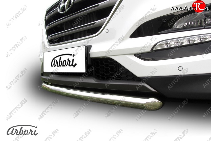 14 291 р. Защита переднего бампера Arbori (нержавейка, 1 труба d57 mm). Hyundai Tucson TL дорестайлинг (2015-2018)  с доставкой в г. Кинешма