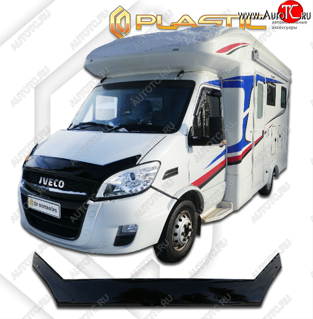 3 099 р. Дефлектор капота exclusive CA-Plastic Iveco Baudi автодом (2018-2025) (Classic полупрозрачный, без надписи)  с доставкой в г. Кинешма