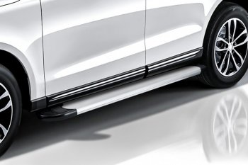 13 349 р. Пороги алюминиевые Slitkoff  KIA Sorento  XM (2012-2015) рестайлинг (Optima Silver)  с доставкой в г. Кинешма. Увеличить фотографию 4