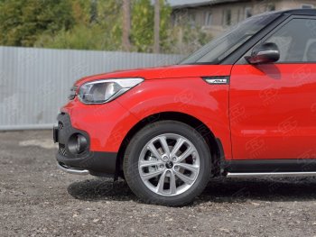 14 499 р. Одинарная защита переднего бампера диаметром 42 мм SLITKOFF KIA Soul PS дорестайлинг (2014-2016)  с доставкой в г. Кинешма. Увеличить фотографию 3