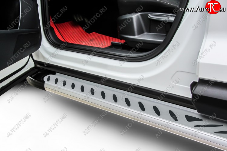 17 399 р. Пороги алюминиевые Slitkoff  KIA Sportage  4 QL (2016-2022) дорестайлинг, рестайлинг (Elite Silver)  с доставкой в г. Кинешма