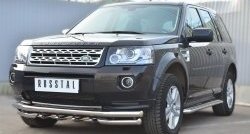 31 799 р. Защита переднего бампера (Ø63 мм с зубами, нержавейка) SLITKOFF Land Rover Freelander L359 1-ый рестайлинг (2010-2012)  с доставкой в г. Кинешма. Увеличить фотографию 3