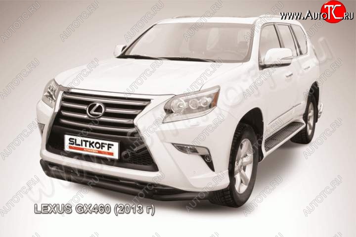 15 949 р. Защита переднего бампера из труб d57 Slitkoff (двойная)  Lexus GX460  J150 (2013-2022) 1-ый рестайлинг, 2-ой рестайлинг (Цвет: серебристый)  с доставкой в г. Кинешма
