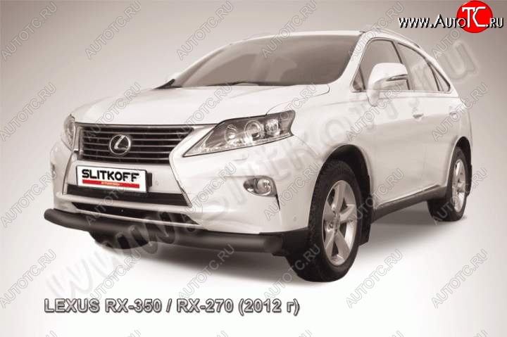 14 999 р. Защита переднего бампера из трубы d76 Slitkoff (дуга) Lexus RX350 AL10 рестайлинг (2012-2015) (Цвет: серебристый)  с доставкой в г. Кинешма