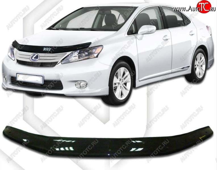 2 079 р. Дефлектор капота CA-Plastiс Lexus HS250h F10 дорестайлинг (2009-2013) (Classic черный, Без надписи)  с доставкой в г. Кинешма