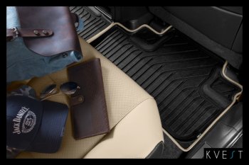 8 449 р. Коврик в салони премиум-класса Kvest (бежевый/черный) Lexus NX200T Z10 (2014-2017)  с доставкой в г. Кинешма. Увеличить фотографию 6