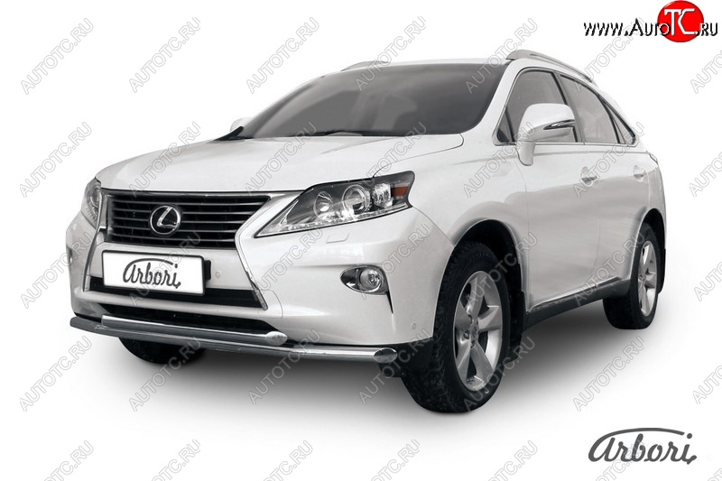 22 049 р. Защита переднего бампера Arbori (нержавейка, 2 трубы d57 mm) Lexus RX350 AL10 рестайлинг (2012-2015)  с доставкой в г. Кинешма