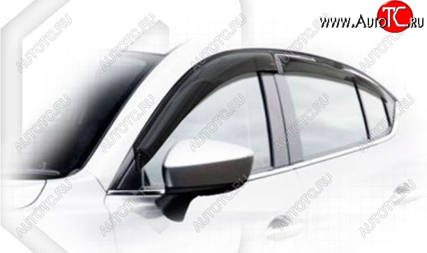 2 199 р. Дефлектора окон CA-Plastiс Mazda 3/Axela BM дорестайлинг, хэтчбэк (2013-2016) (Classic полупрозрачный, Без хром.молдинга)  с доставкой в г. Кинешма