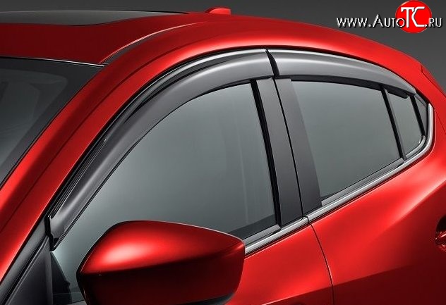 999 р. Комплект дефлекторов окон (ветровиков) 4 шт. Russtal Mazda 3/Axela BM дорестайлинг, хэтчбэк (2013-2016)  с доставкой в г. Кинешма