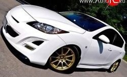 11 399 р. Передний бампер AutoEXE Mazda 3/Axela BL дорестайлинг, хэтчбэк 5 дв. (2009-2011) (Без сетки, Неокрашенный)  с доставкой в г. Кинешма. Увеличить фотографию 4
